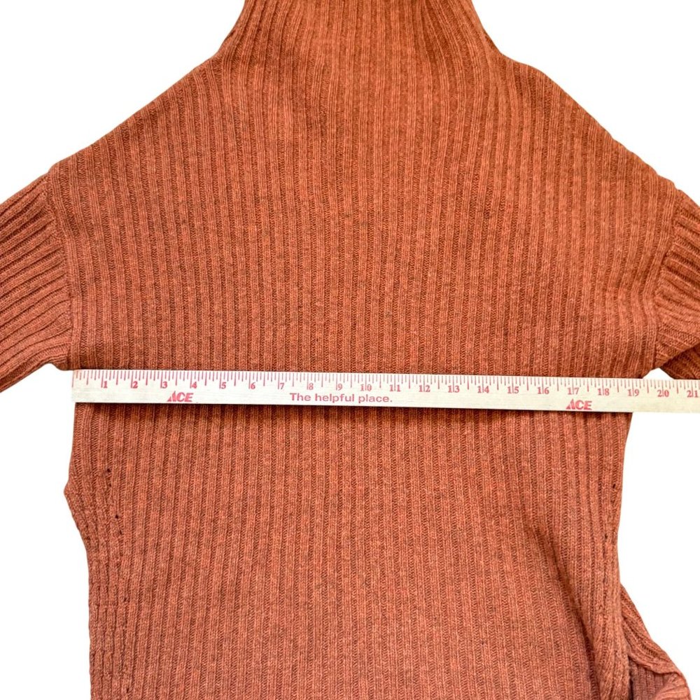 Mijeong Park Wool Blend Side-Tie Ribbed Turtleneck Sweater Women Medium Brown - Picture 5 of 8